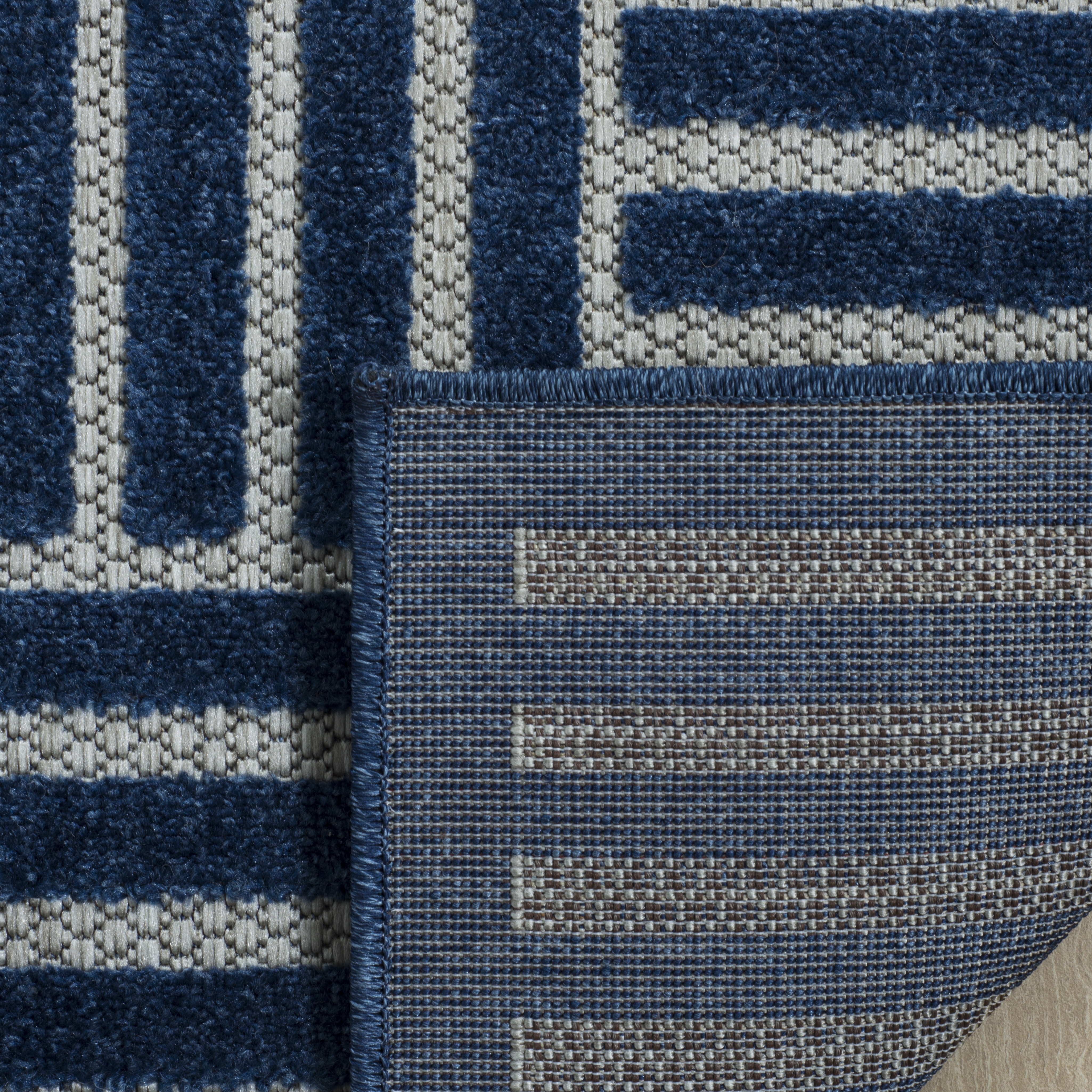 Arlo Home Indoor/Outdoor Woven Area Rug, COT942A, Blue/Grey,  5' 3" X 7' 7" - Image 3