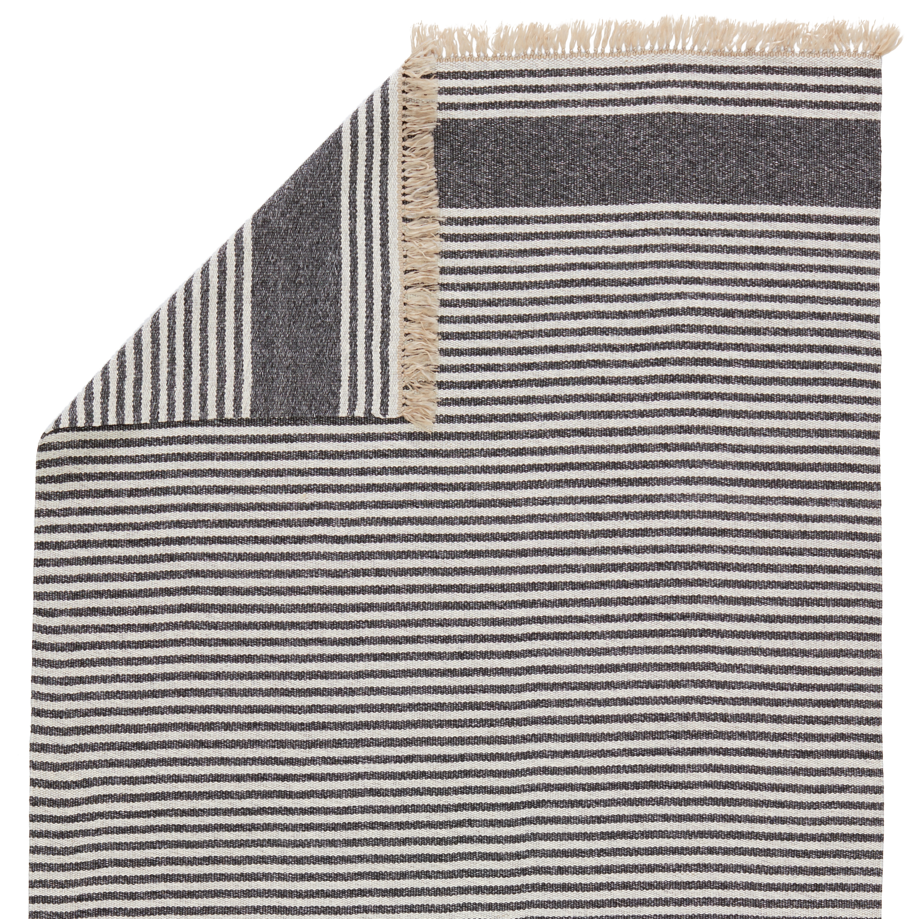 Vibe by Strand Indoor/ Outdoor Striped Dark Gray/ Beige Area Rug (2'X3') - Image 2