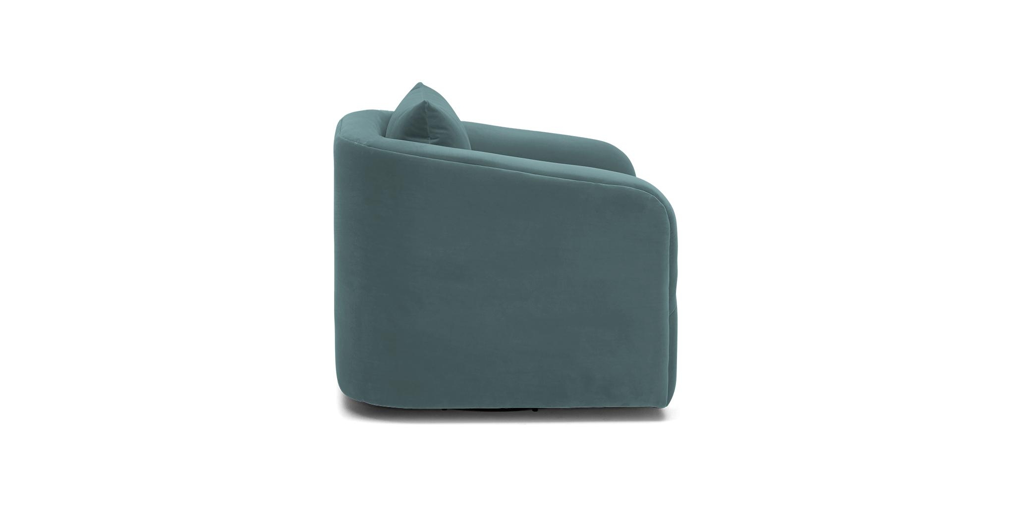 Blue Amelia Mid Century Modern Swivel Chair - Dawson Slate - Image 2