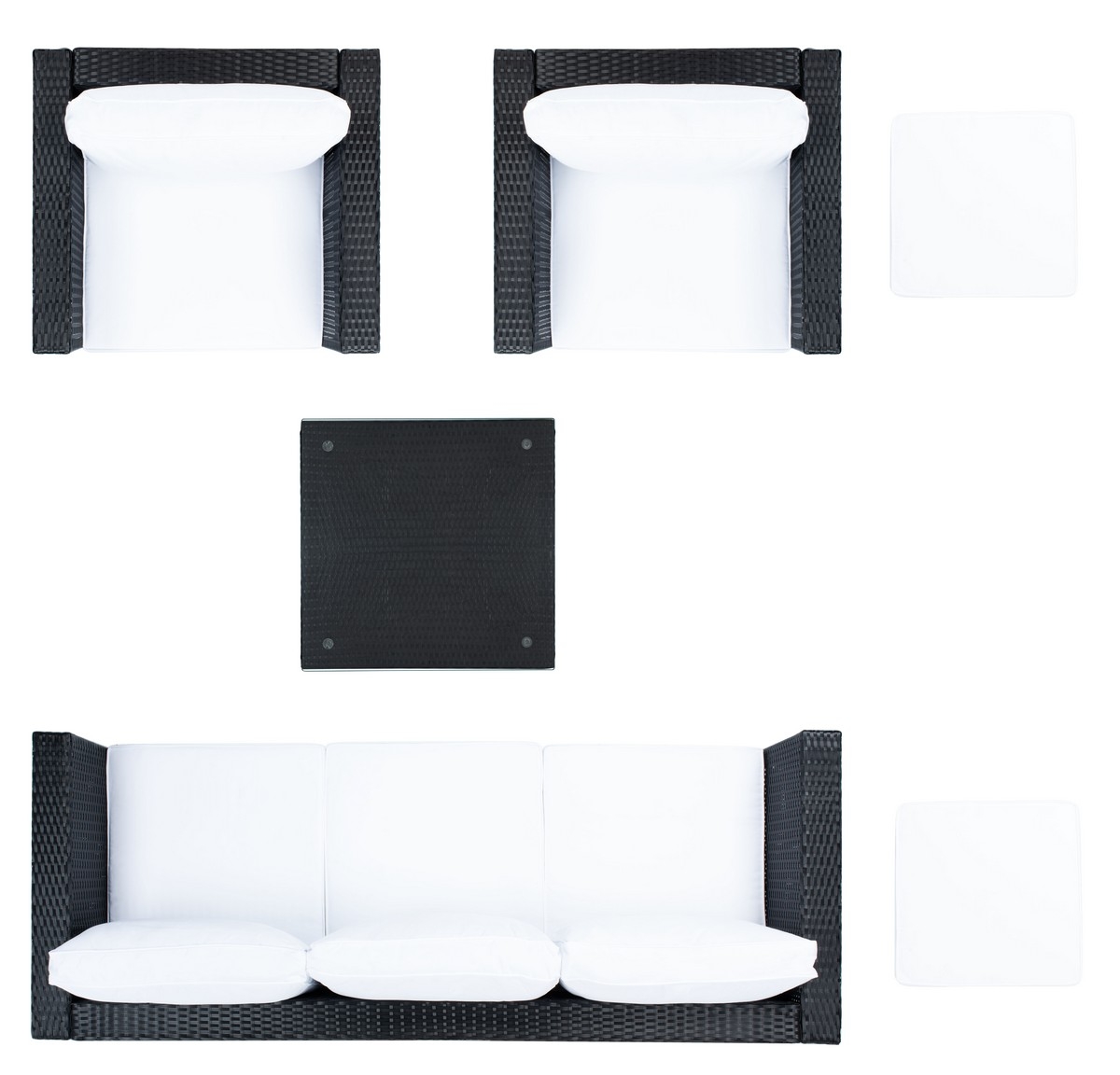 Presla 6 Pc Living Set - Black/White - Safavieh - Image 6
