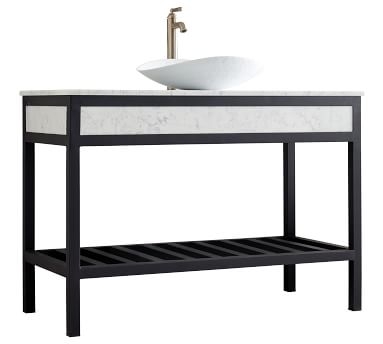 Della 48" Single Sink Vanity, Carrara Marble/ Bianco - Image 5
