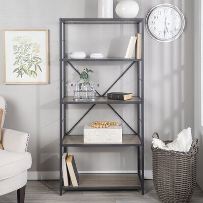 Macon 63" H x 29.88" W Metal Etagere Bookcase - Image 1
