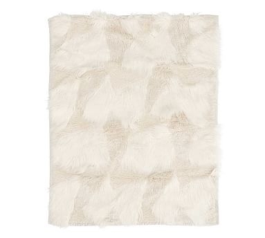 Faux Fur Throws, 50 x 60", Ivory Patchwork Mongolian - Image 0