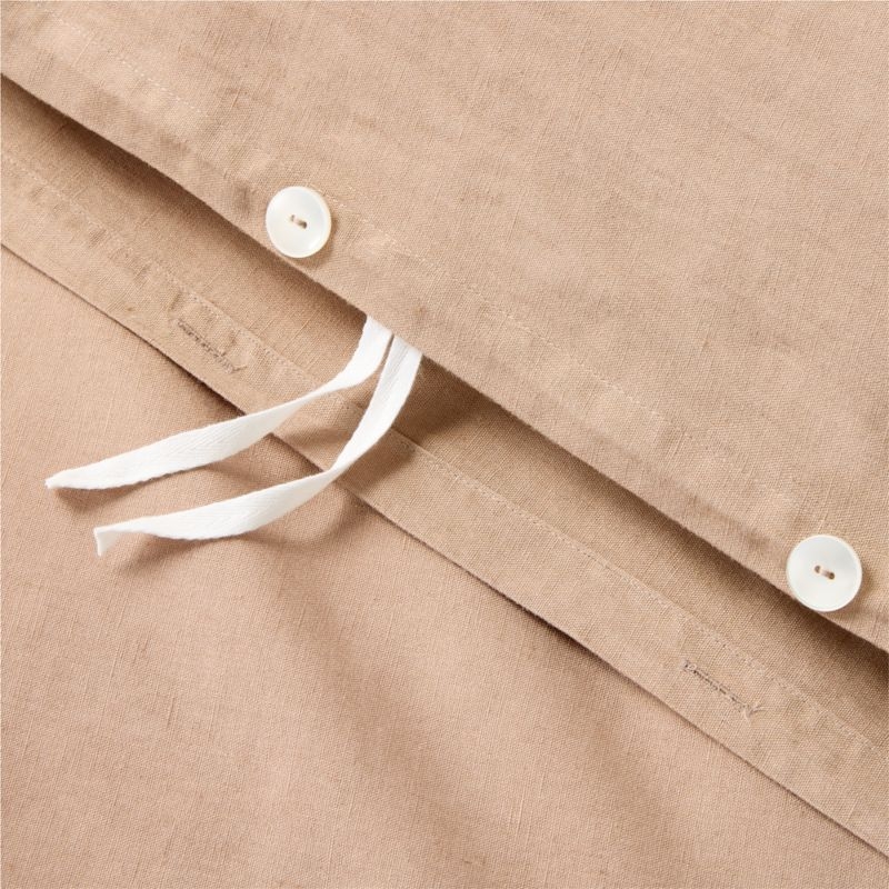 Classic EUROPEAN FLAX™-Certified Linen Tawny Brown Full/Queen Duvet Cover - Image 4