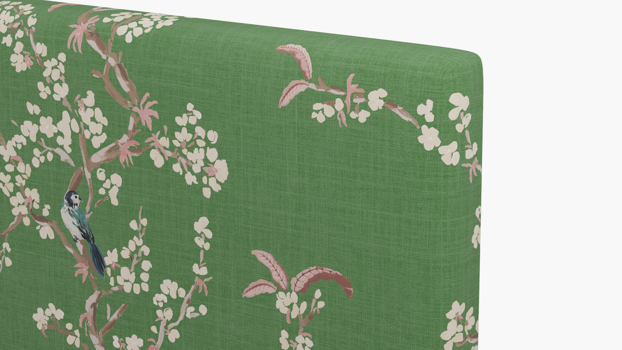 Square Back Headboard, Jade Cherry Blossom, King - Image 2