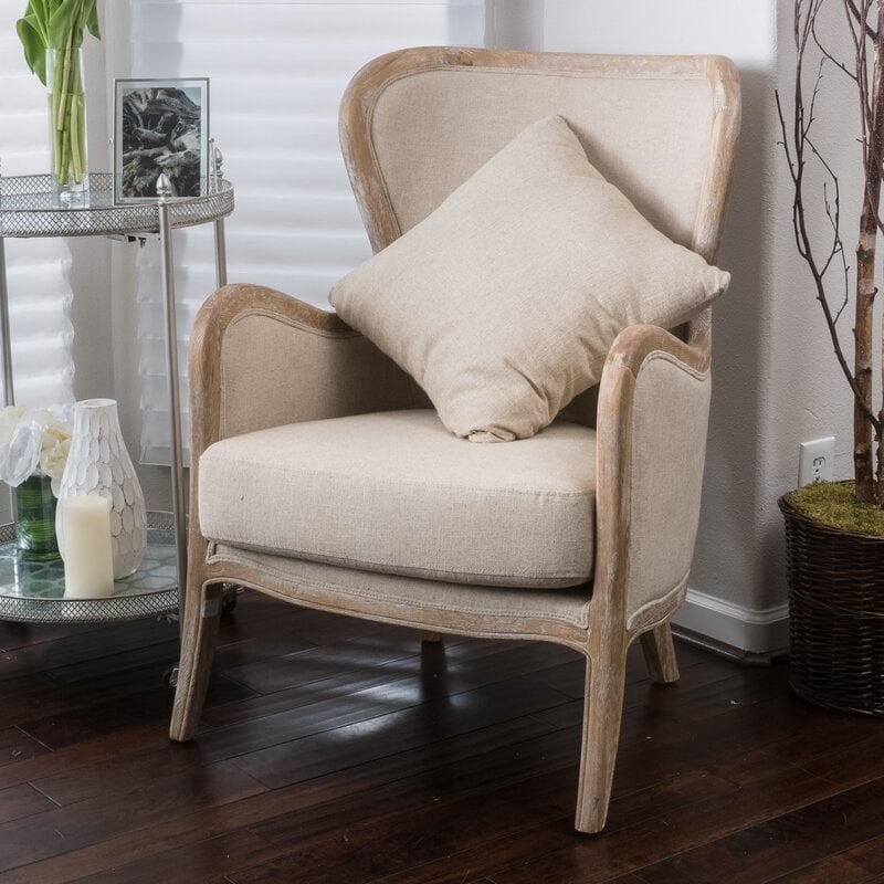 Jadiel 29.5" Linen Wingback Chair - Image 6
