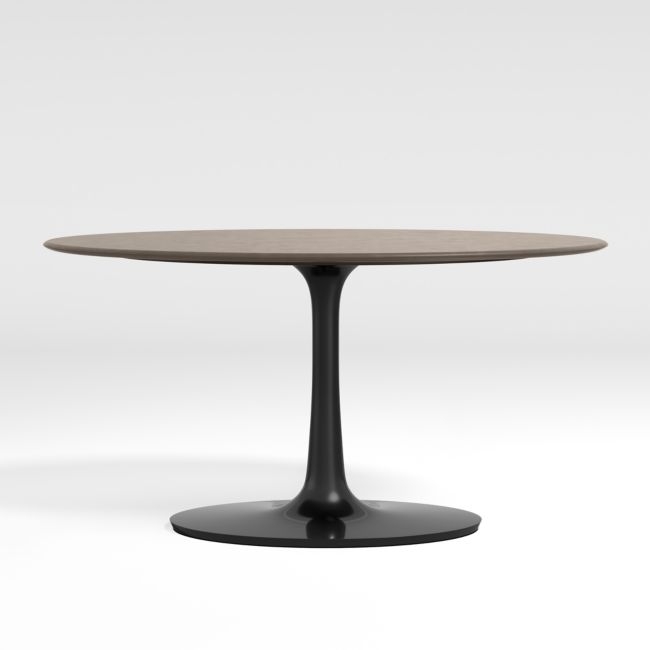 Nero Oval Concrete Top 60" Dining Table with Matte Black Base - Image 0