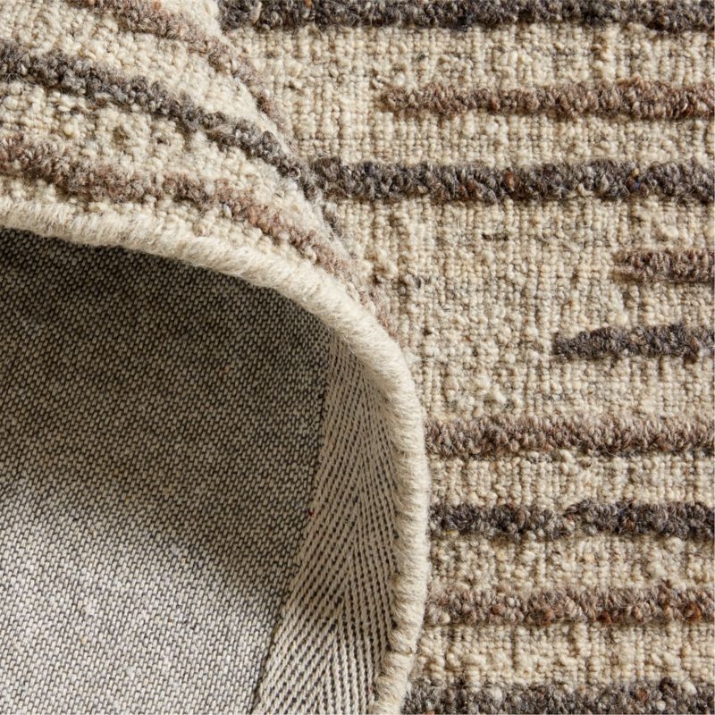 Udaipur Textured Wool Handwoven Brown Grey Area Rug 10'x14' - Image 1