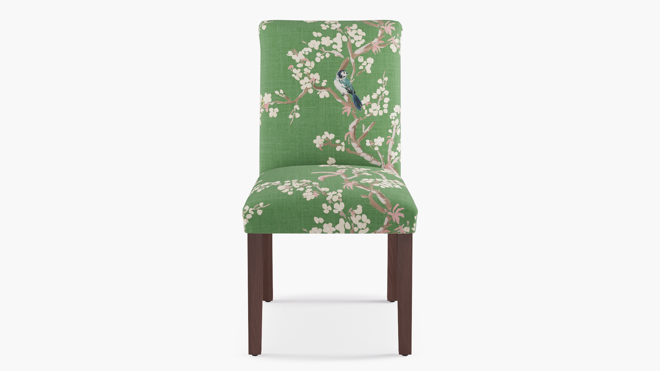 Classic Dining Chair, Jade Cherry Blossom, Espresso - Image 1