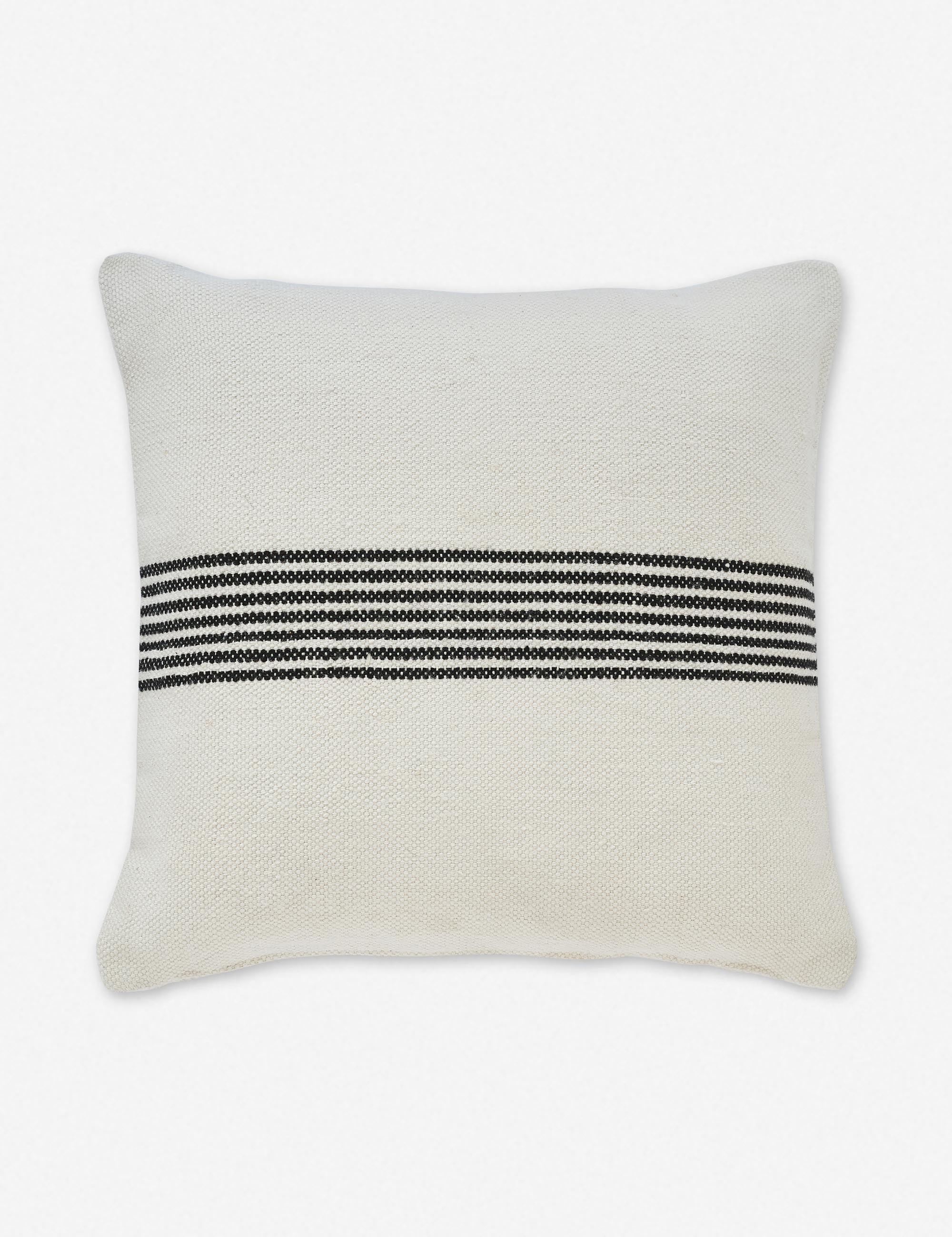 Katya Indoor/Outdoor Pillow, Black Stripe, 20" x 20" - Image 0
