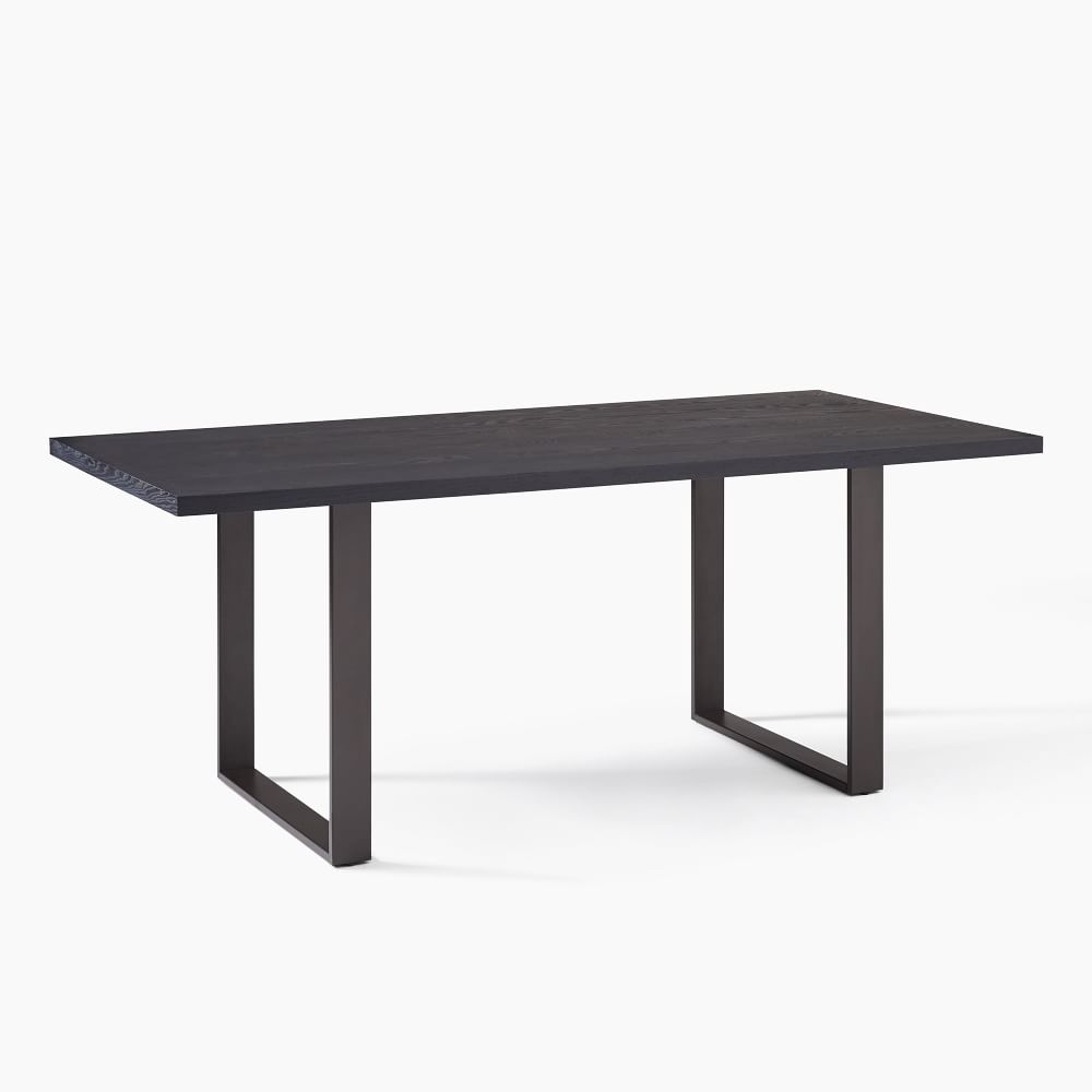 Tompkins 74" Industrial Dining Table, Black, Antique Bronze - Image 0