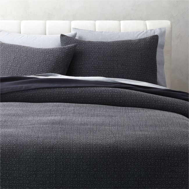 Blair Black Stonewash Full/Queen Duvet Cover - Image 0