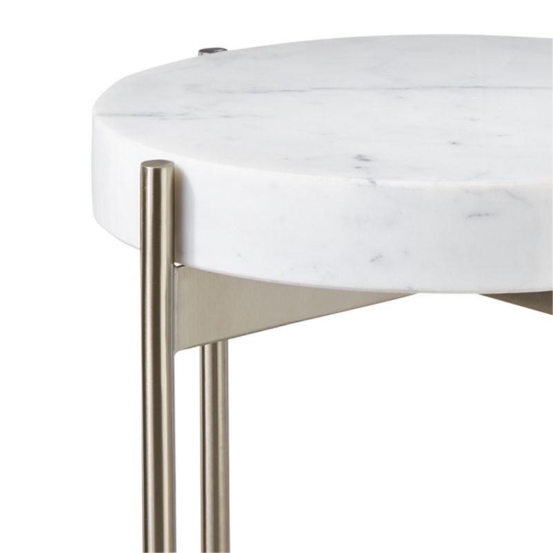Block White Marble Pedestal Table - Image 6