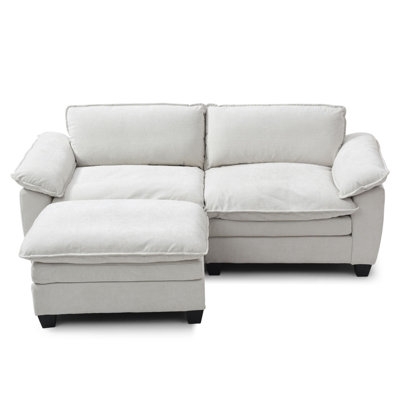 2 Seat L-Shaped Chenille Sectional Sofa Couch For Small Living Space - Image 0