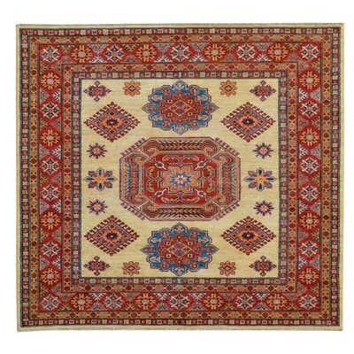 One-of-a-Kind Kazak Hand-Knotted 2010s Kazak Red 5' x 7' Wool Area Rug - Image 0