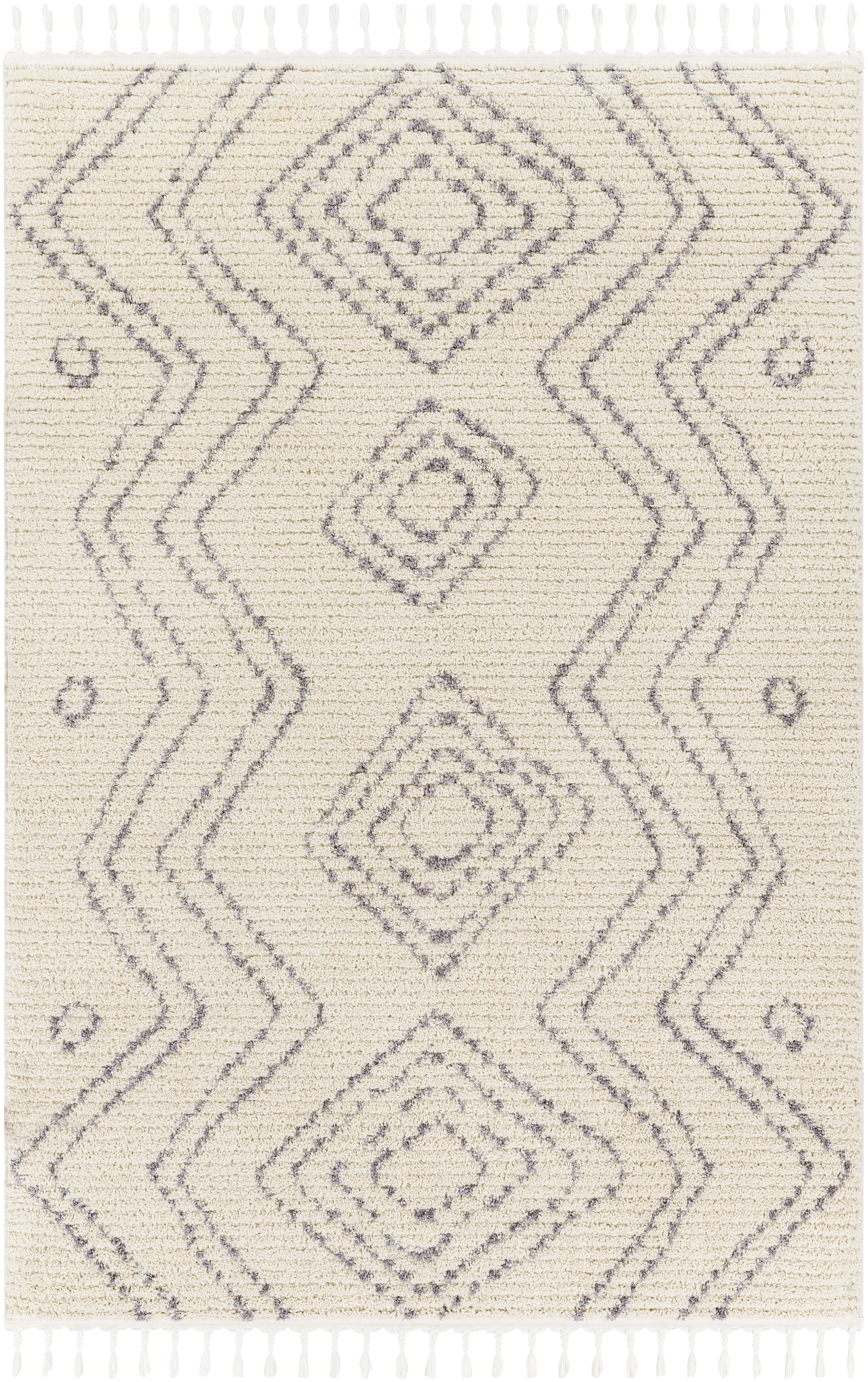 Casablanca Shag White Indoor 9'2" x 12' Machine Woven Rug - Image 0