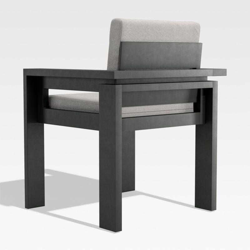 Walker Metal Outdoor Dining Armchair with Cast Silver Sunbrella ® Cushions - Image 4