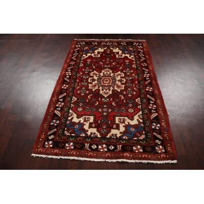 One-of-a-Kind Jakyra Hand-Knotted 3'6" X 5'7" Area Rug in Red - Image 0