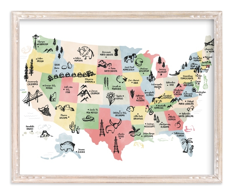 Retro United States Map Children's Art Print - Image 0