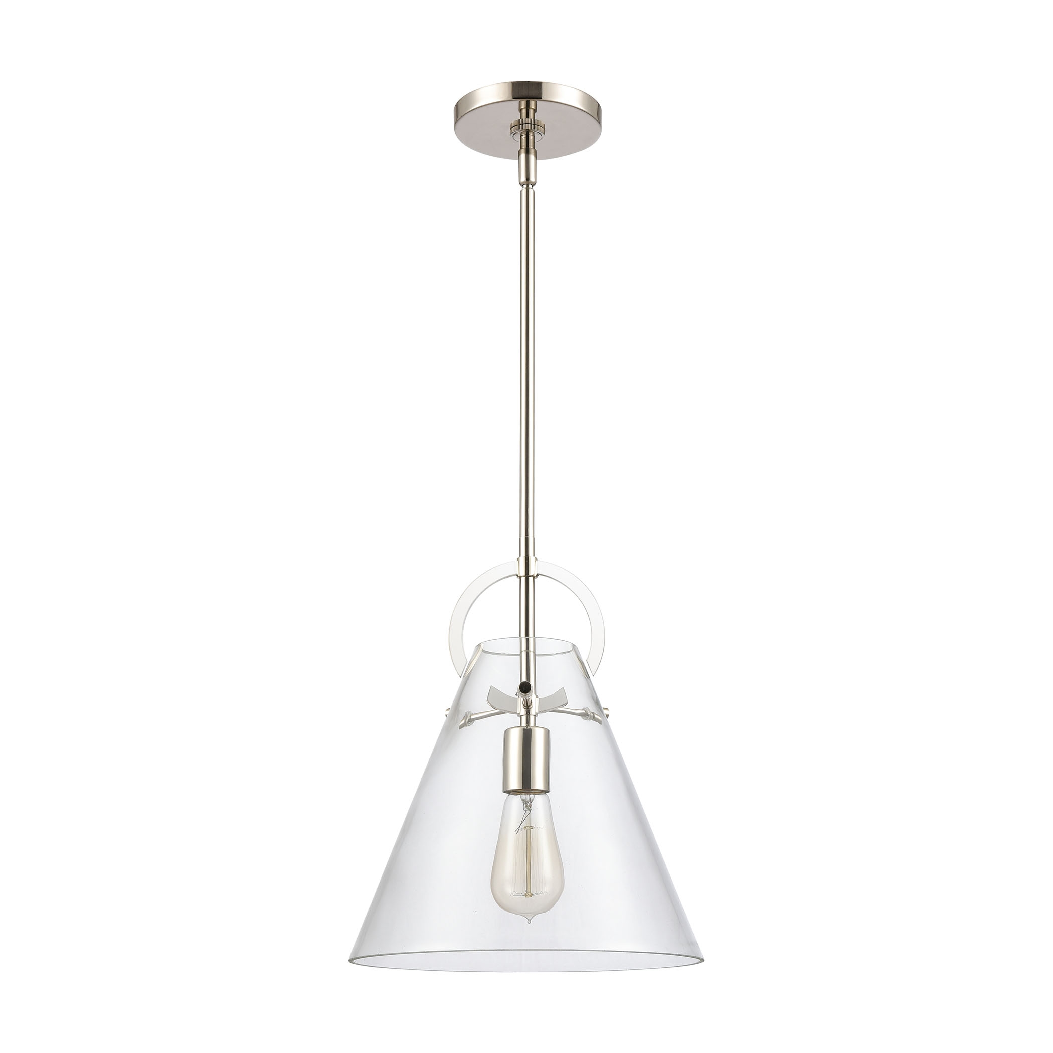 Gabby 11'' Wide 1-Light Mini Pendant - Polished Nickel - Image 1