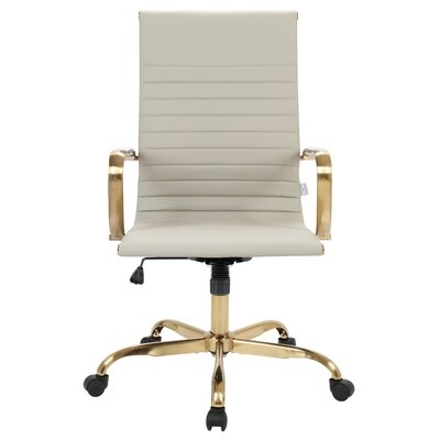 Orren Ellis Sorrells High-Back Leatherette Office Chair With Gold Frame - Image 0