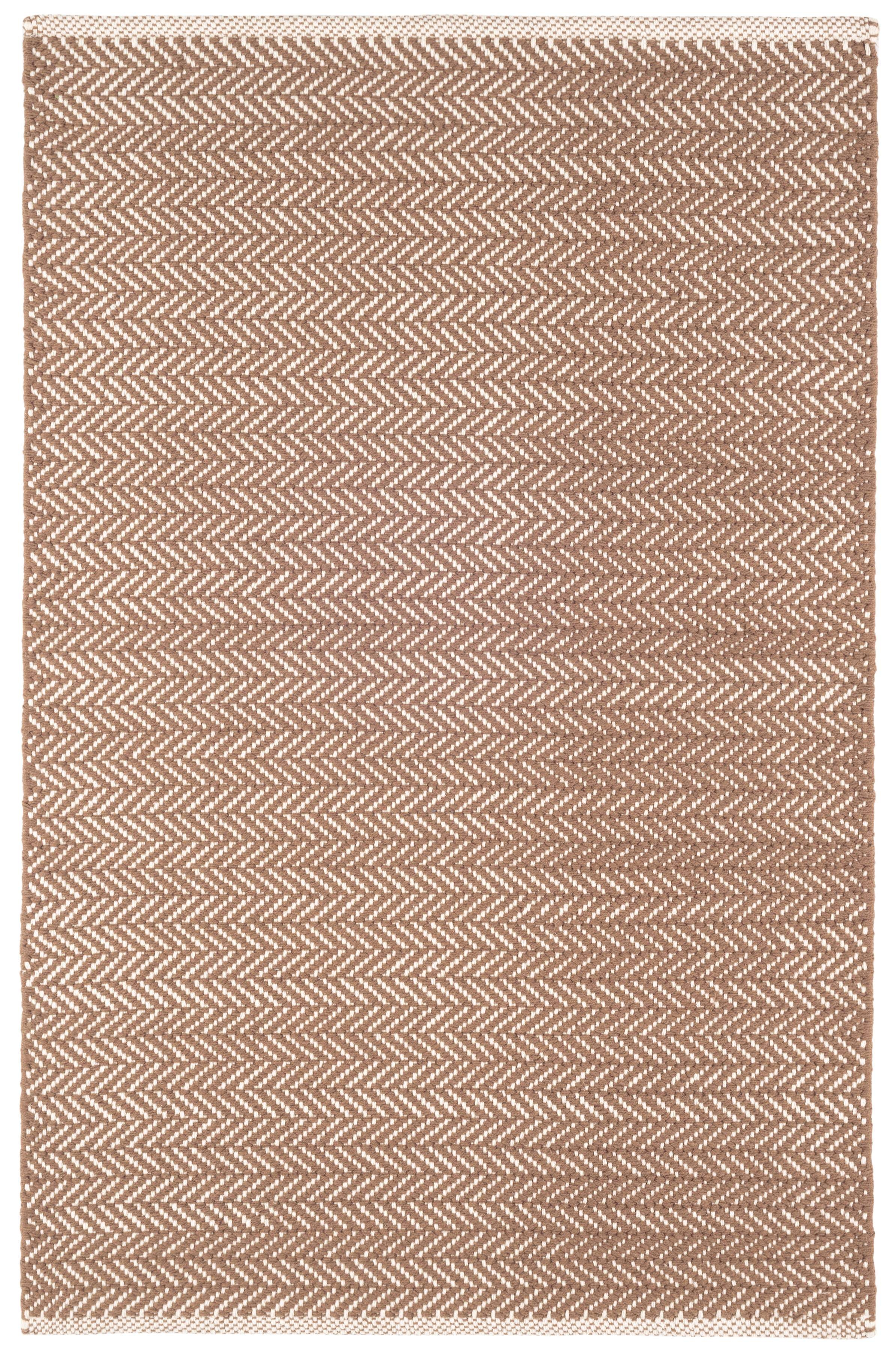 Herringbone Stone Handwoven Cotton Rug - Image 0