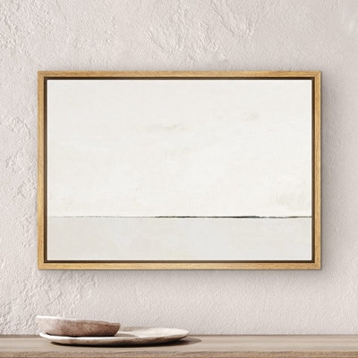 SIGNLEADER Framed Canvas Print Wall Art White Watercolor Pastel Landscape - Image 0