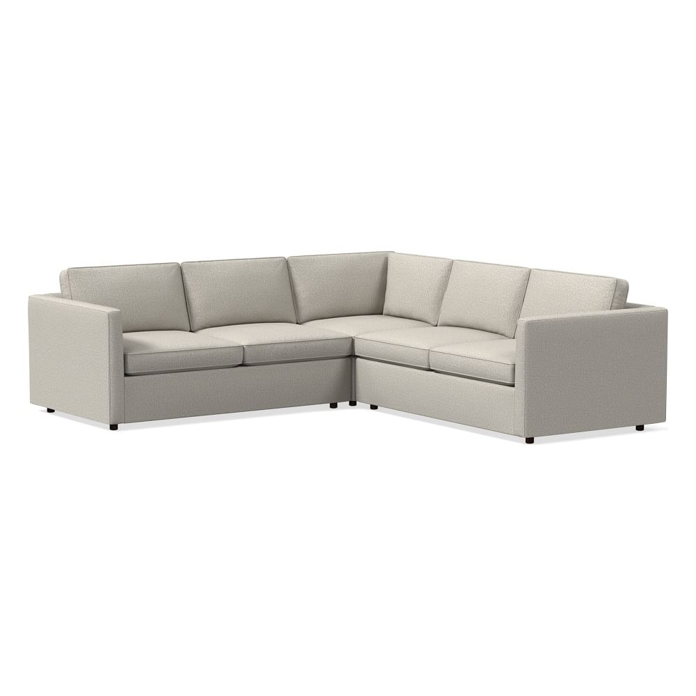 Harris 104" Multi Seat 3-Piece L-Shaped Sectional, Standard Depth, Twill, Dove - Image 0