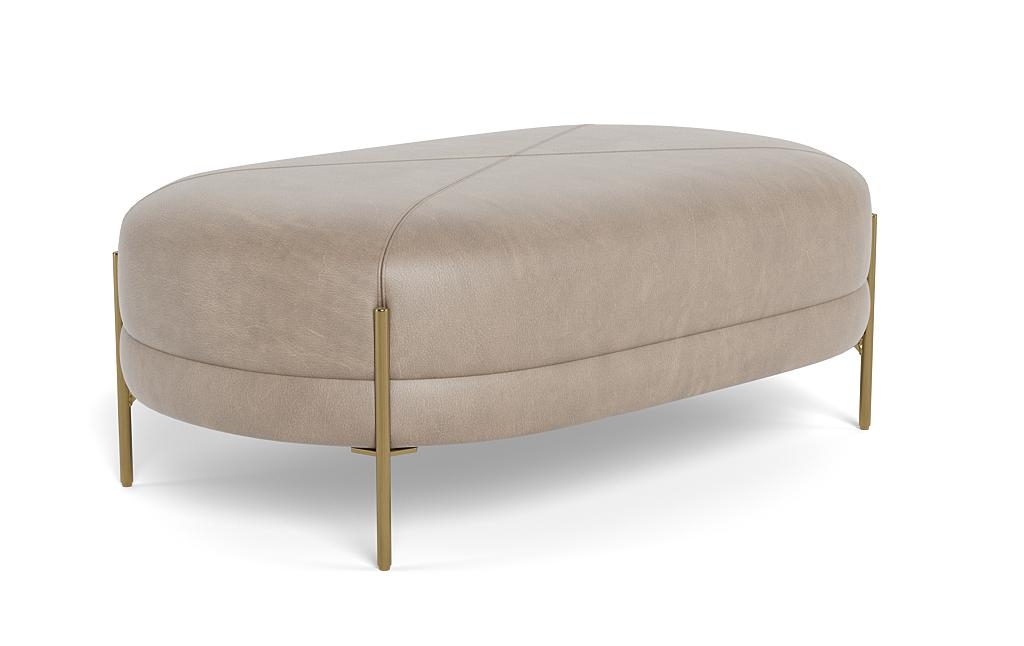 Fiona Leather Ottoman - Image 1