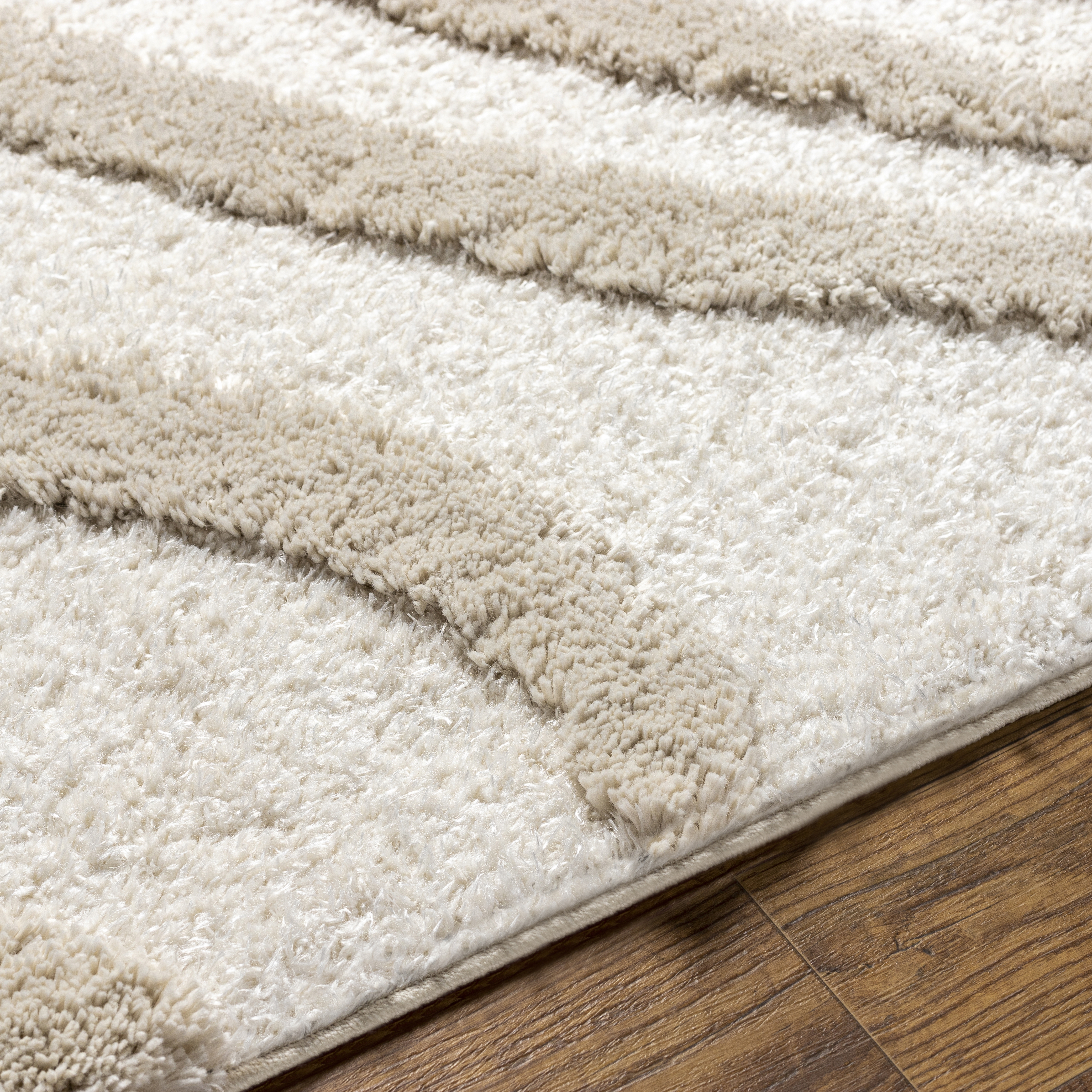 Hudson Shag Beige Indoor 9'2" x 12' Machine Woven Rug - Image 2