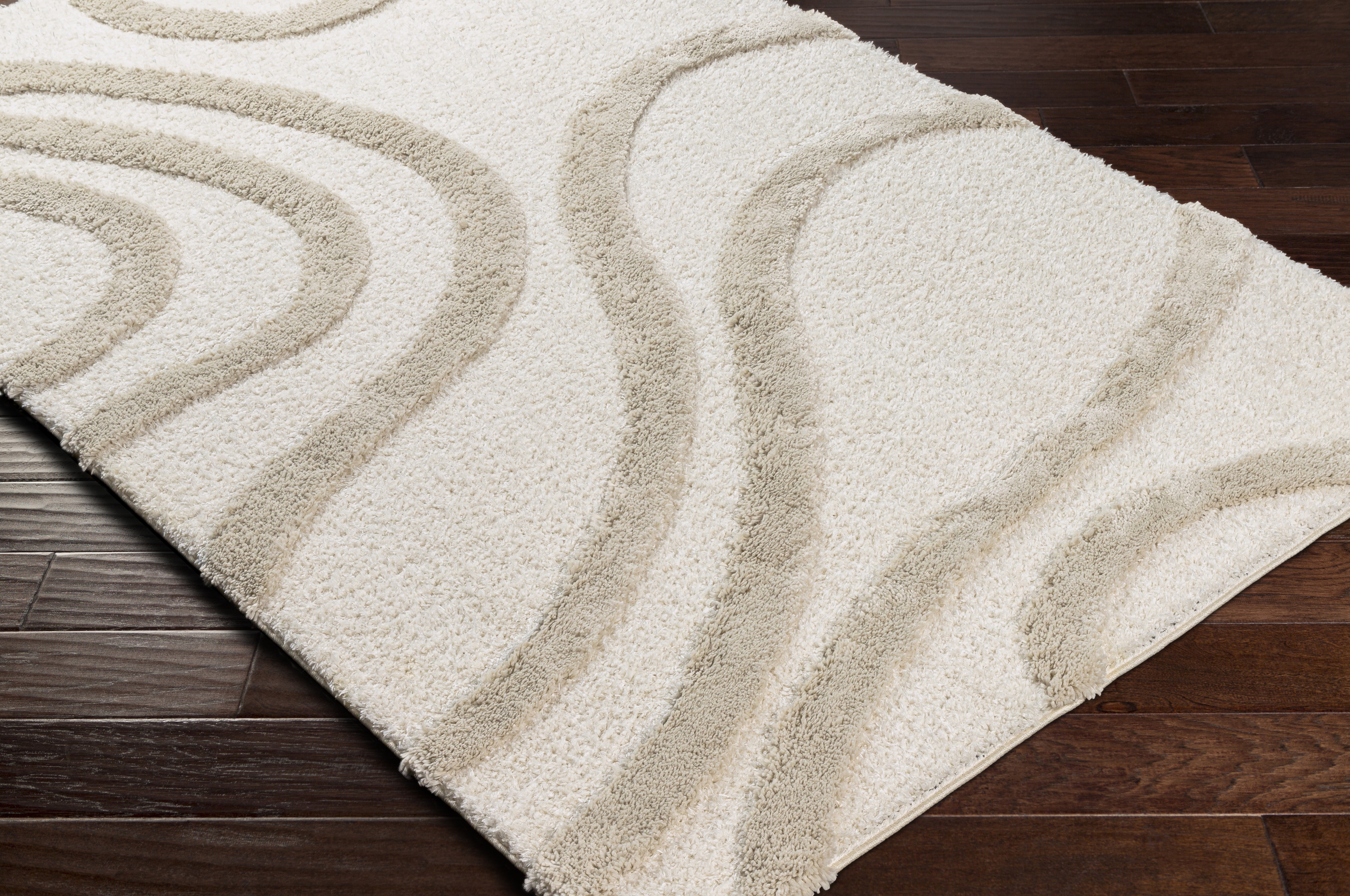 Hudson Shag Beige Indoor 9'2" x 12' Machine Woven Rug - Image 5