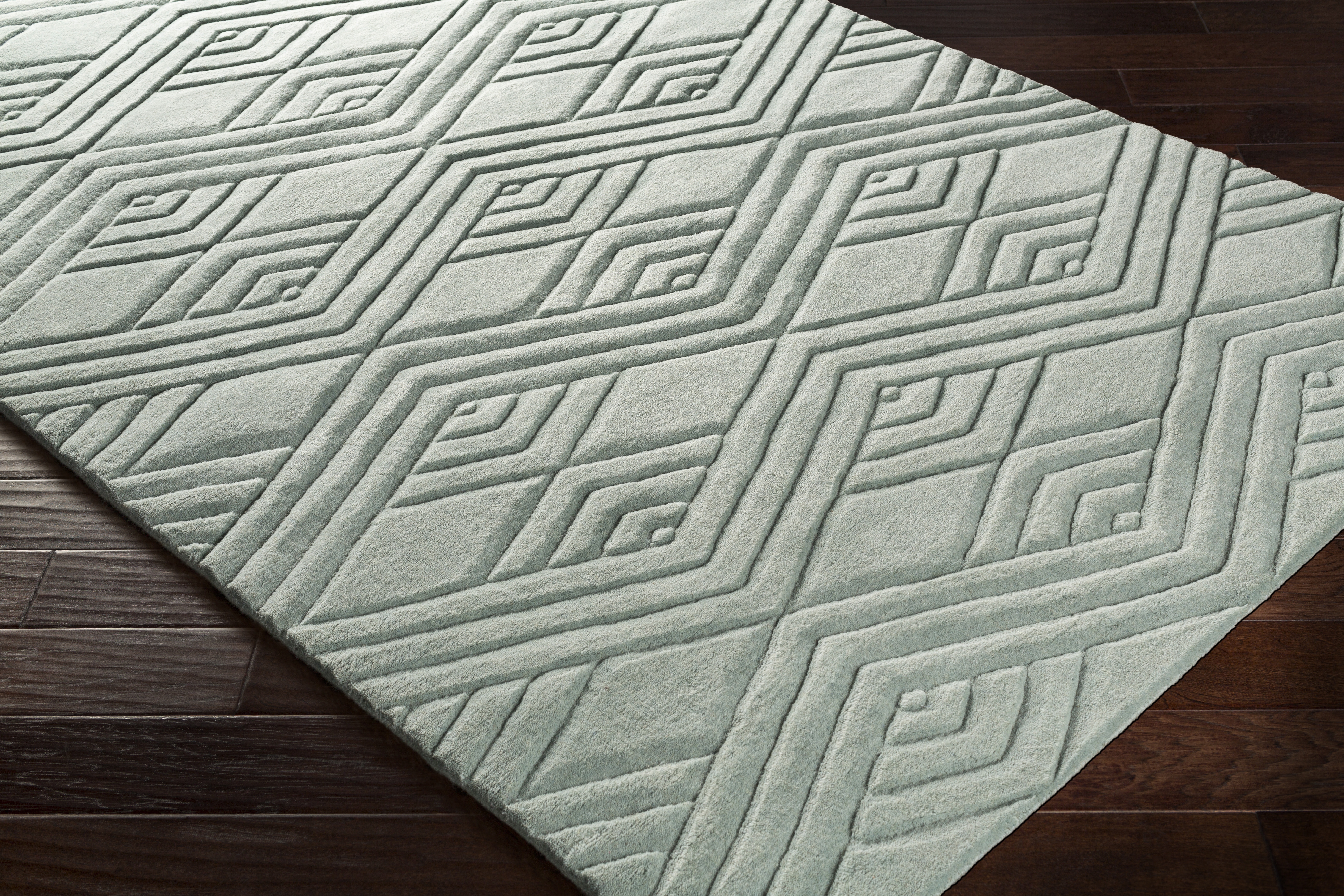 Etching Green Indoor 2' x 3' Handmade Rug - Image 6