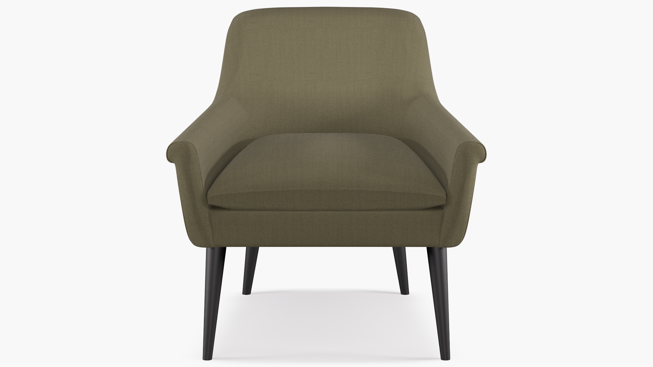 Cocktail Chair, Olive Linen, Black - Image 0