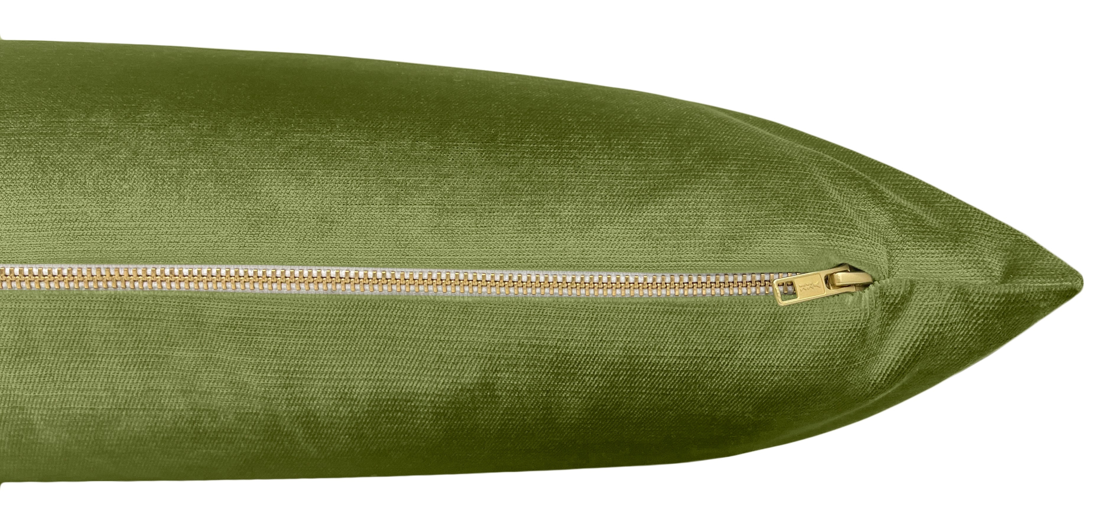 THE XL LUMBAR :: FAUX SILK VELVET // OLIVE - BY THE YARD - Image 1