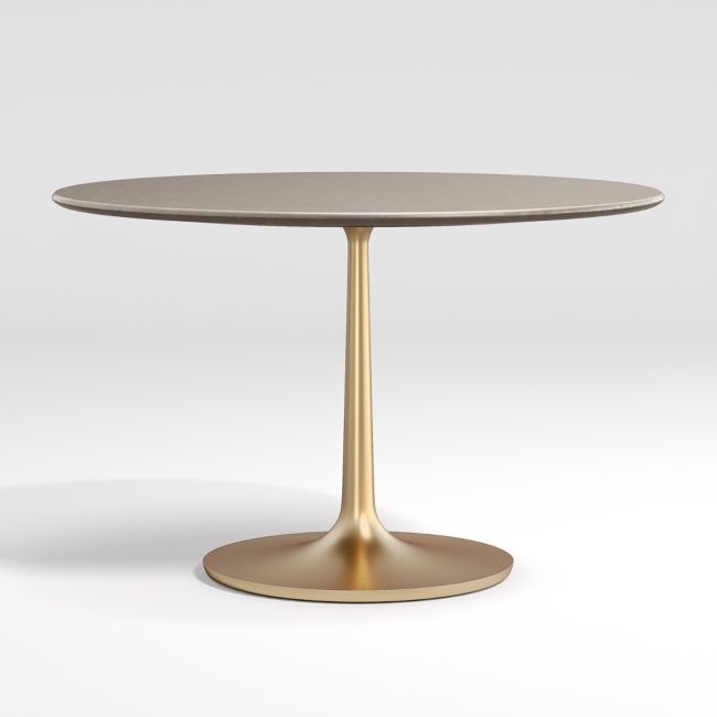 Nero 48" Concrete Dining Table with Brass Base - Image 0