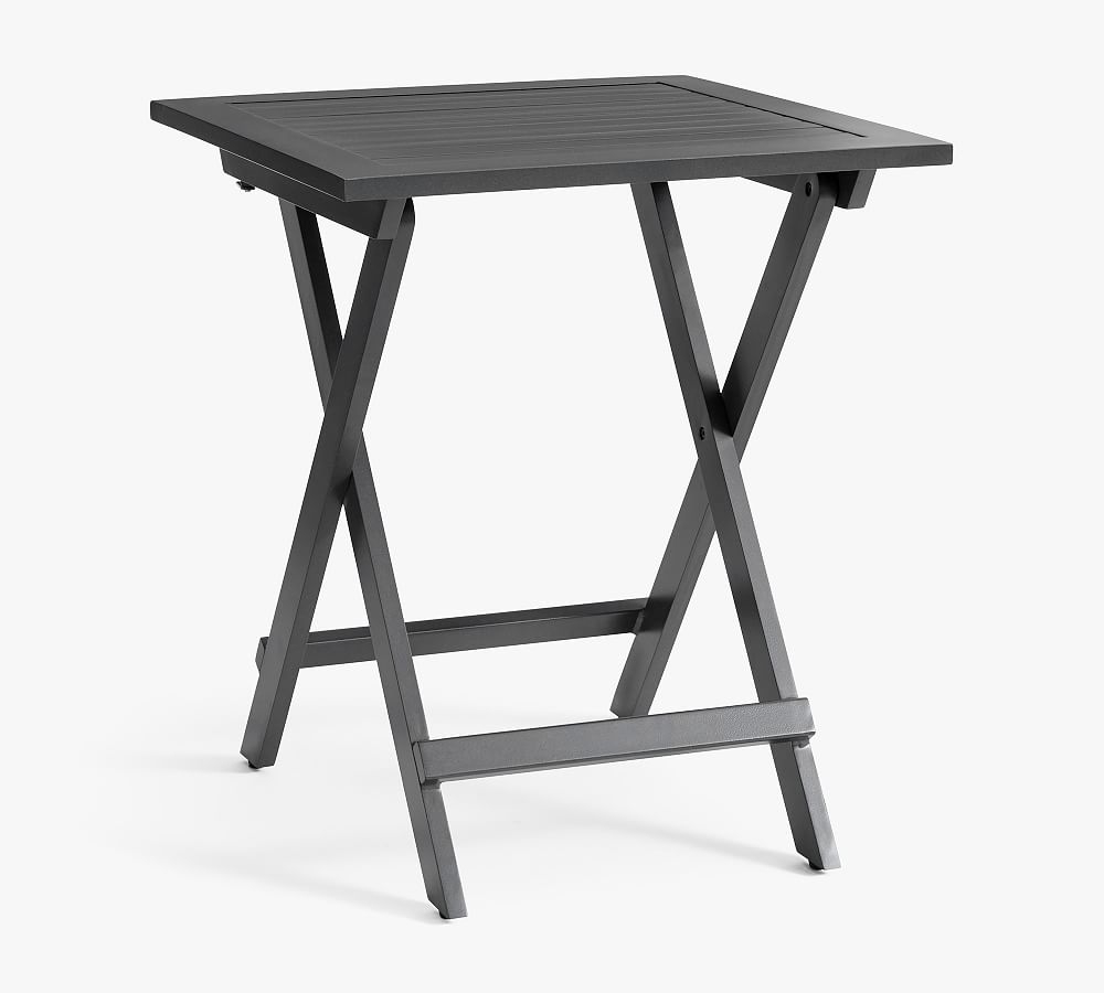Indio Metal Folding Bistro Table, Slate - Image 0