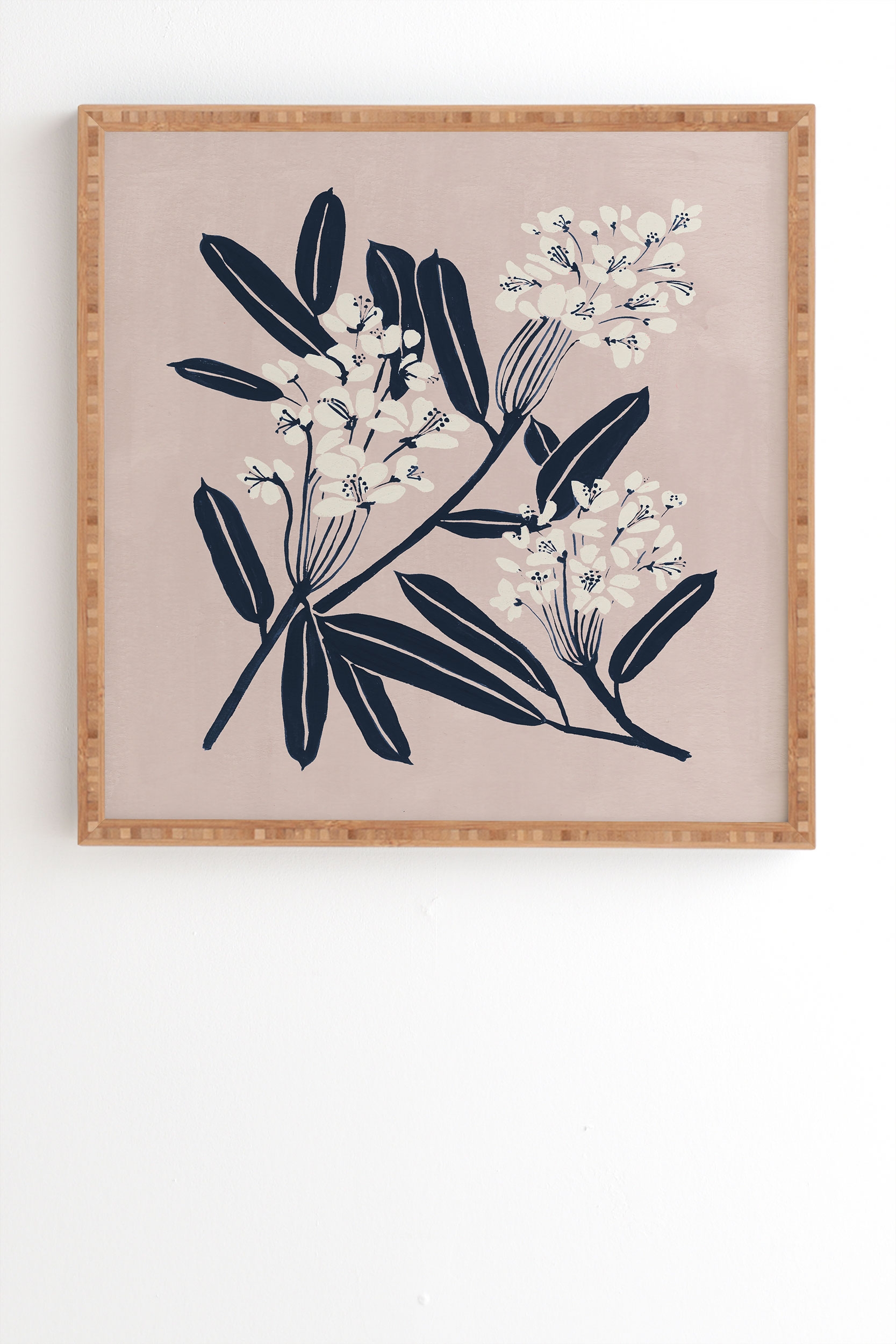 Boho Botanica by Megan Galante - Framed Wall Art Bamboo 30" x 30" - Image 1