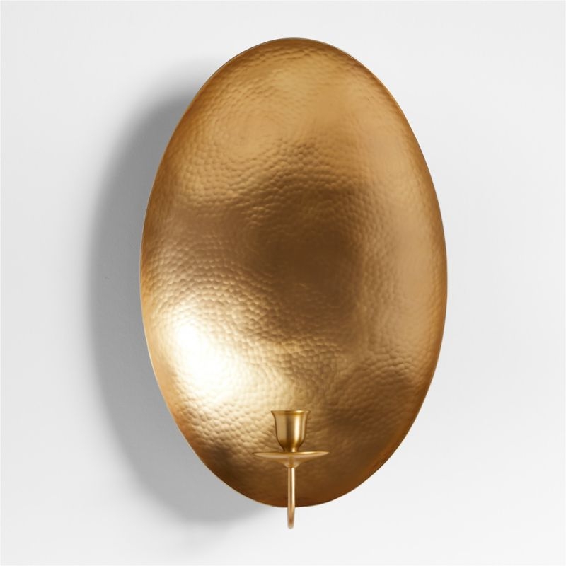 Odate Brass Hammered Metal Wall Sconce - Image 2