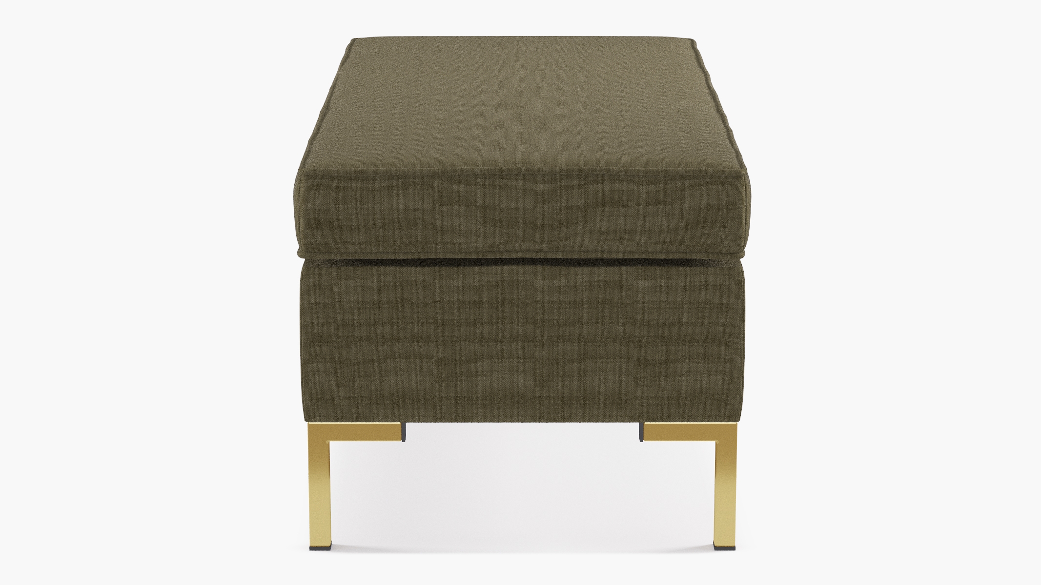 Modern Bench, Olive Everyday Linen, Brass - Image 2