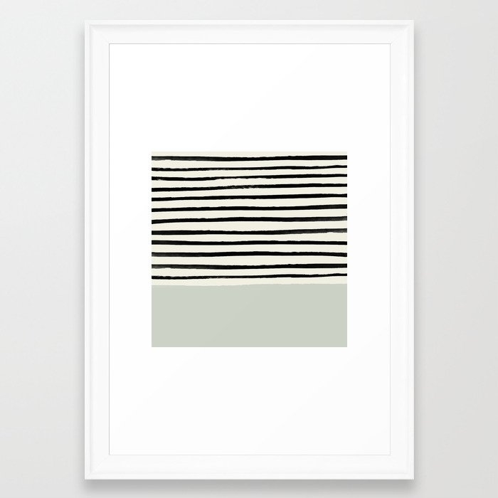 Coastal Breeze X Stripes Framed Art Print by Leah Flores - Scoop White - SMALL-15x21 - Image 0