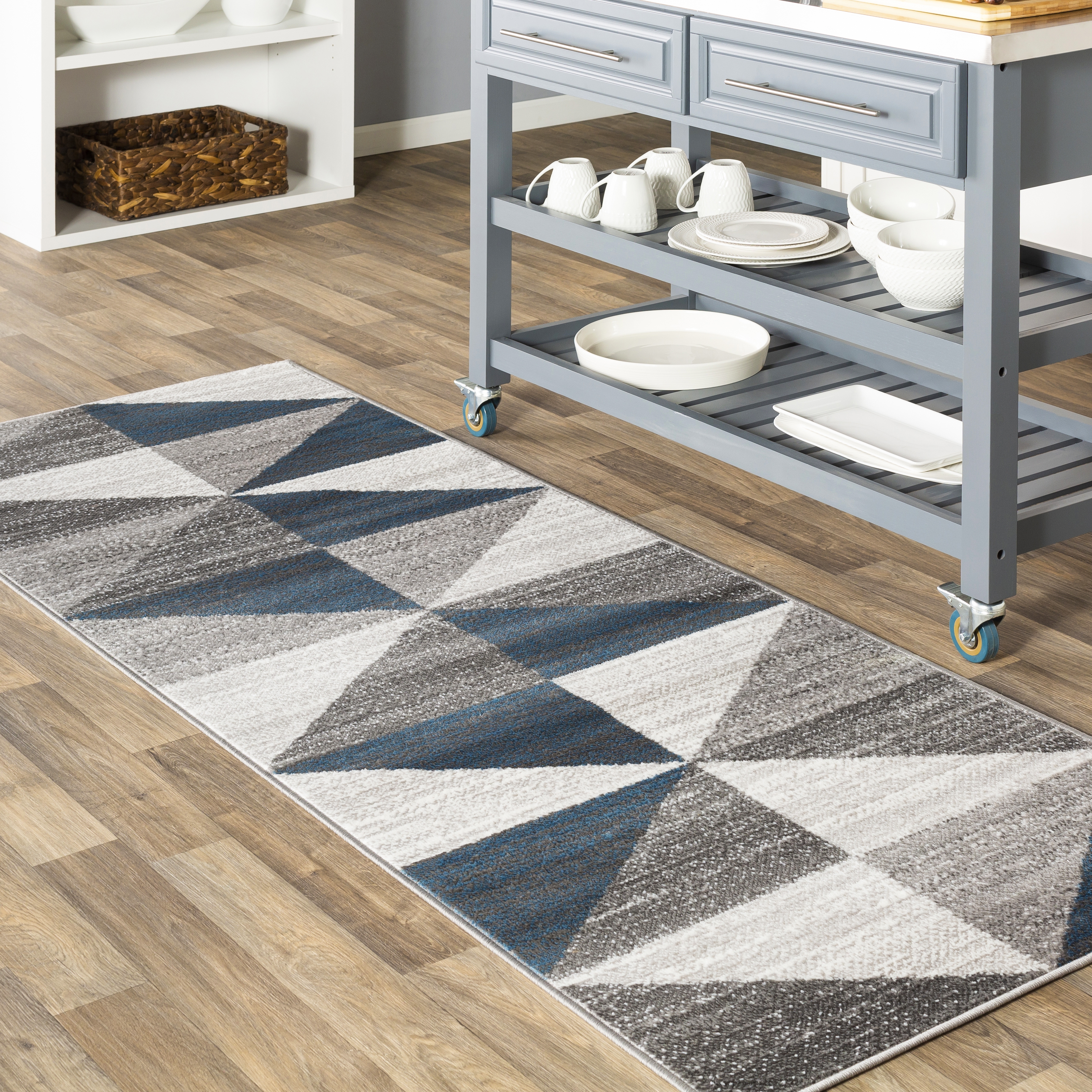 Monte Carlo Gray Indoor 2'7" x 7'3" Machine Woven Rug - Image 1