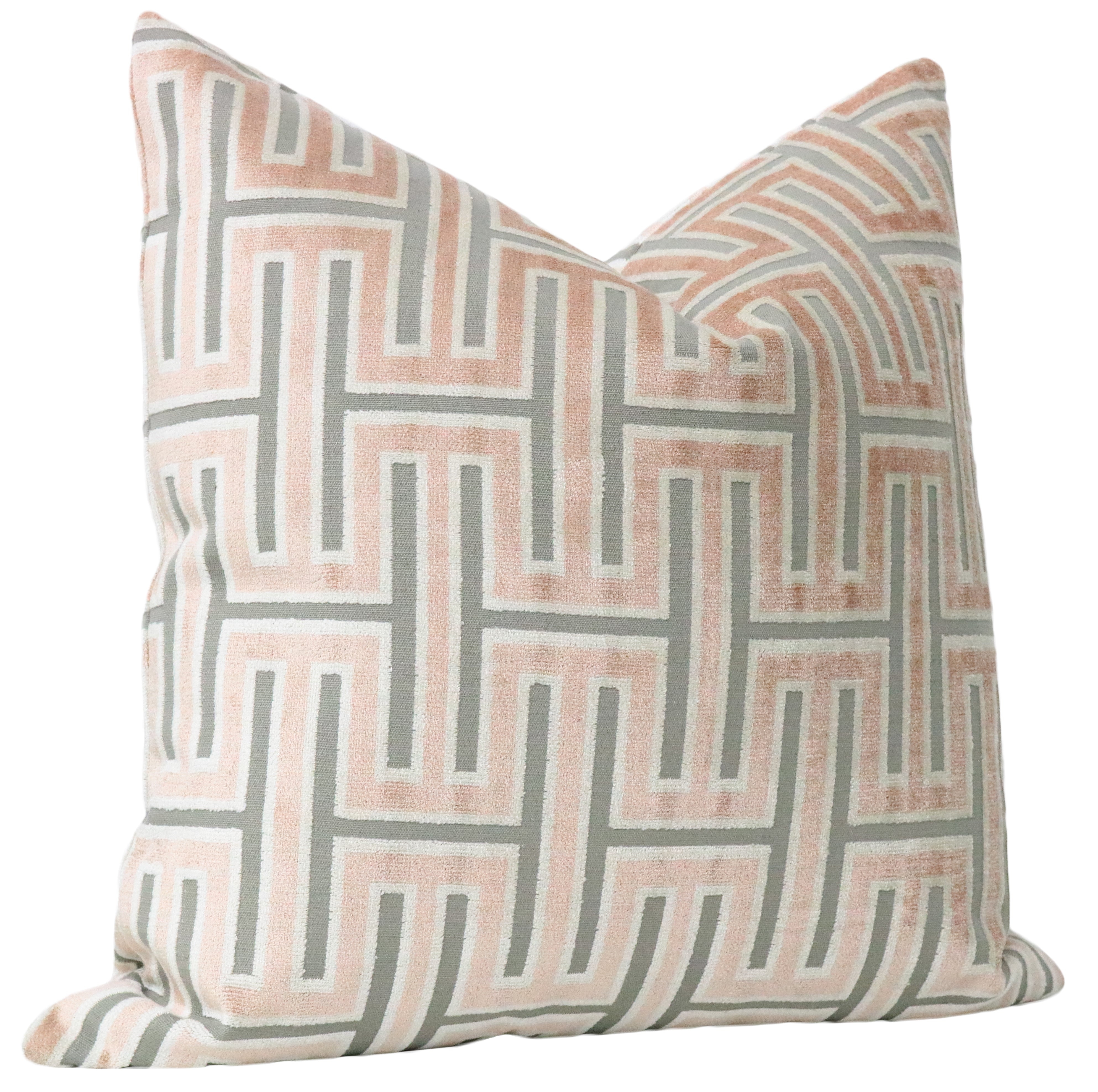 GRECIAN CUT VELVET // BLUSH - BY THE YARD - Image 1