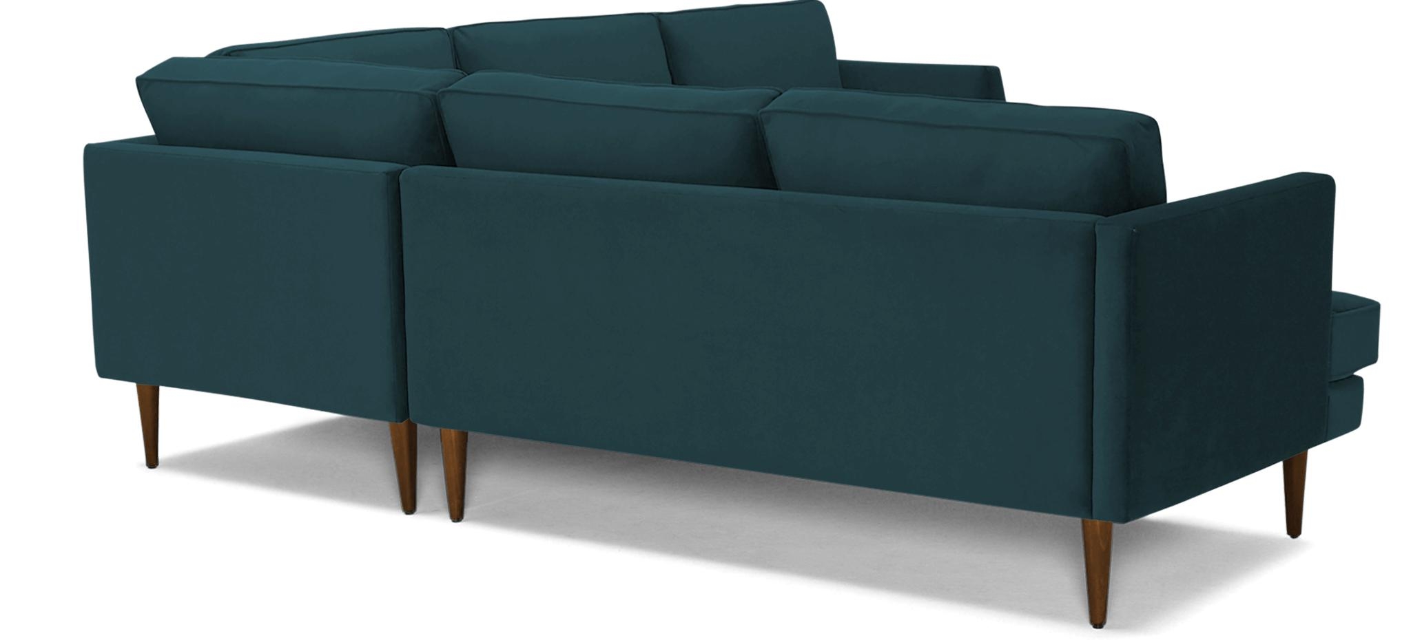 Blue Preston Mid Century Modern Corner Sectional - Cody Pacific - Mocha - Image 3