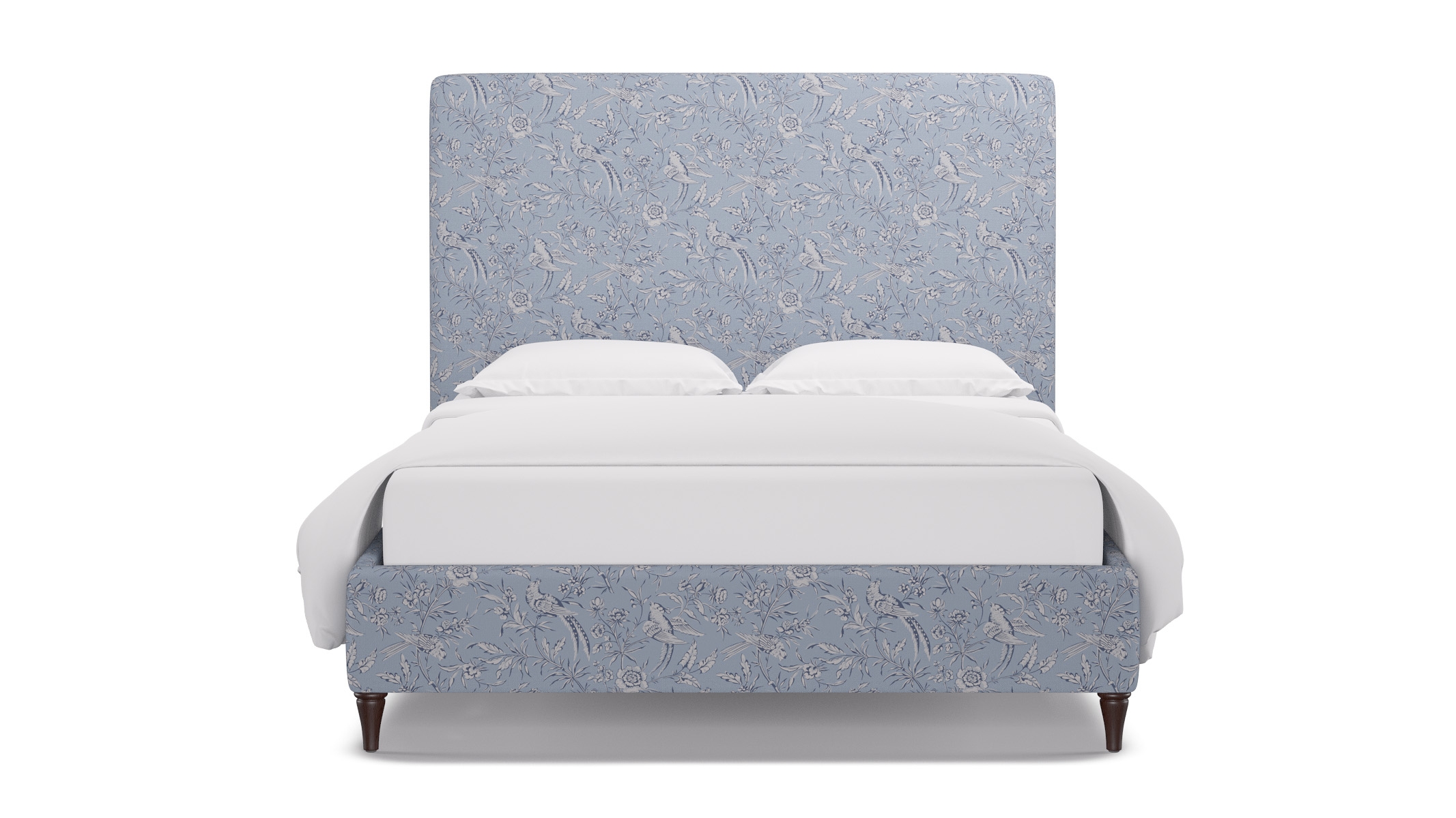 Classic Bed, Blue Aviary, Espresso Decorative Tapered Leg, Twin - Image 0