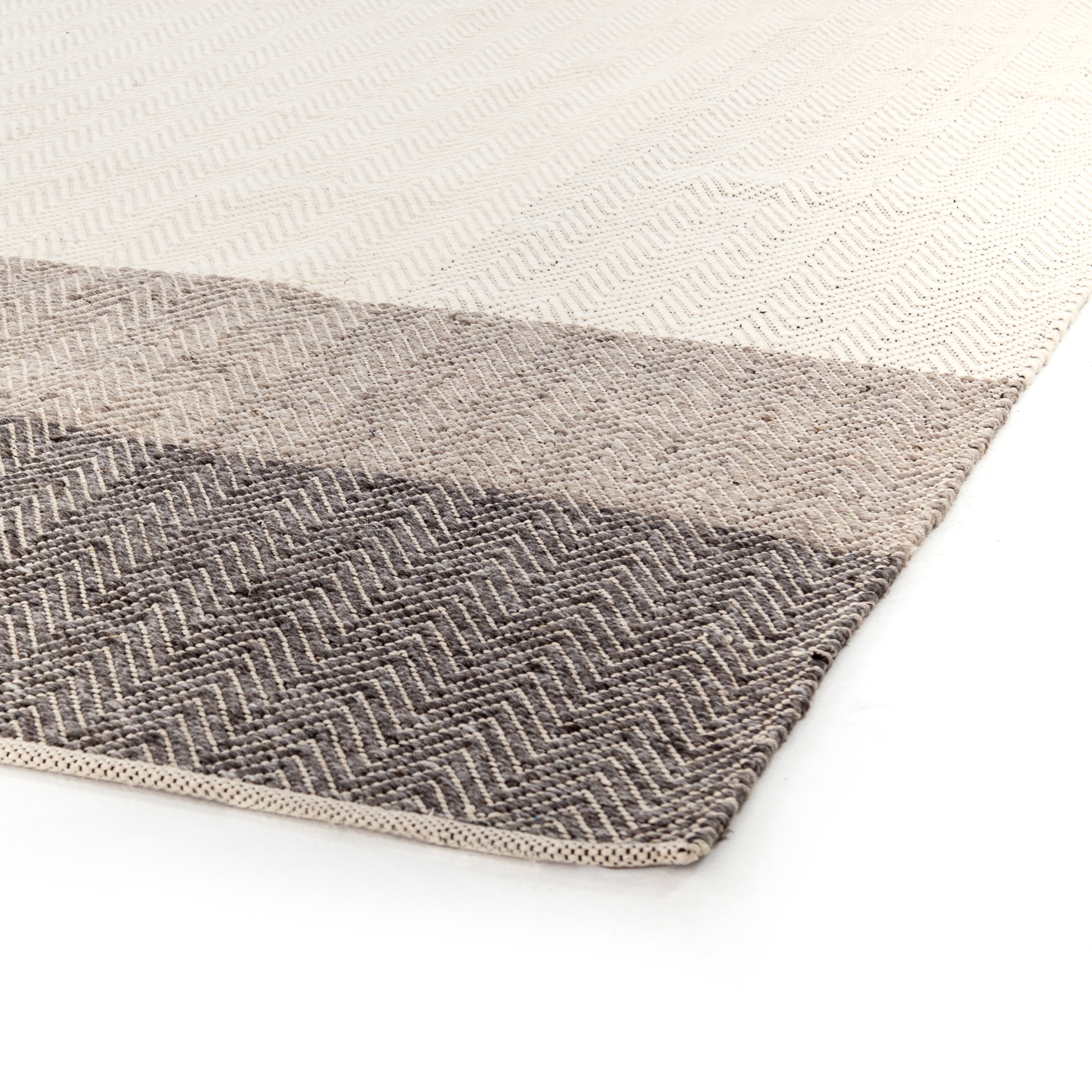 Color Block Chevron Rug - Brown, Cream - Image 3