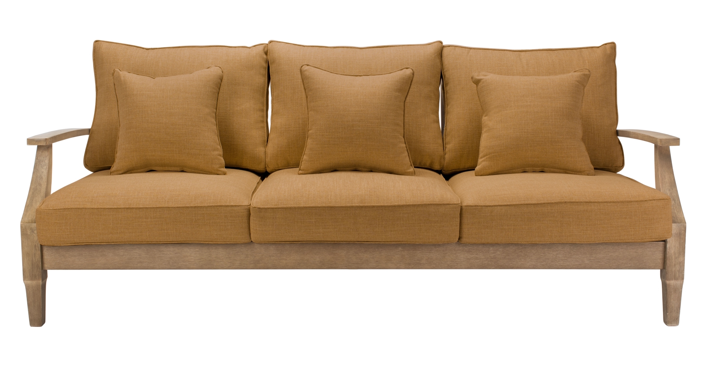 Martinique Wood Patio Sofa - Natural/Brown - Image 0