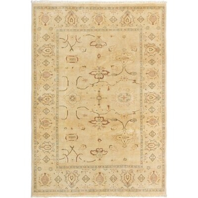 One-of-a-Kind Ormar Hand-Knotted 2010s Chobi Beige 6'1" x 8'8" Wool Area Rug - Image 0