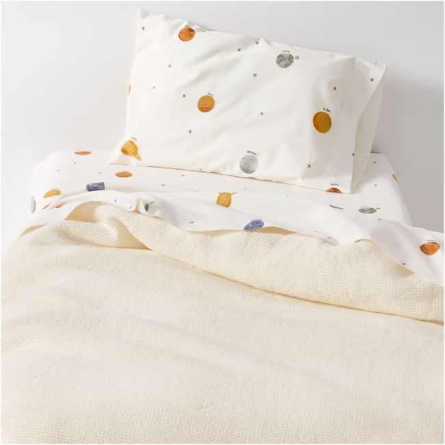 Scoop Pampas Ivory Organic Cotton Gauze Toddler Duvet Cover - Image 0