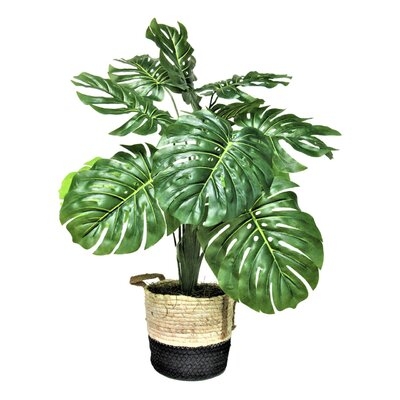34" Artificial Monstera Plant in Pot - Image 0