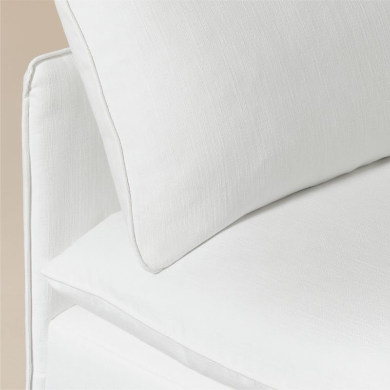Lumis Snow White Performance Fabric Standard Depth Armless Chair - Image 3
